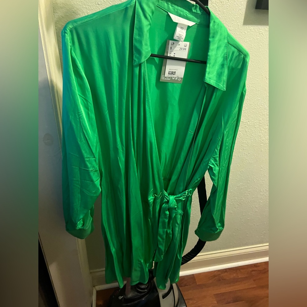 Green wrap dress